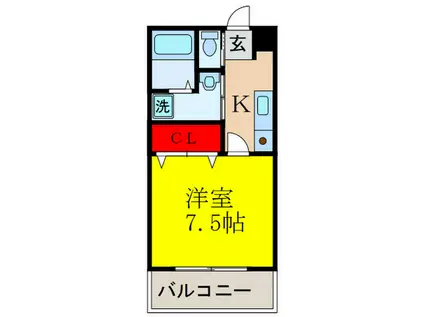 カンタービレ(1K/2階)の間取り写真