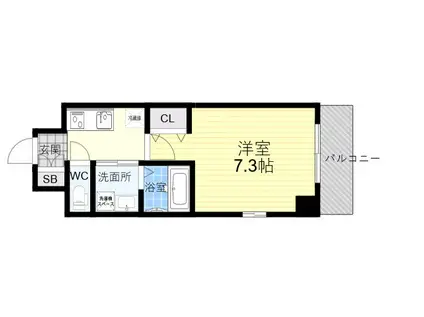 スペランツァⅡ都島(1K/5階)の間取り写真