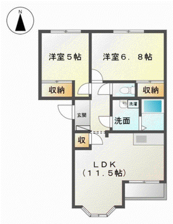 エターナル(2LDK/1階)の間取り写真
