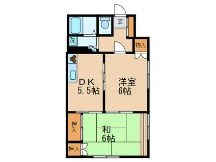 ファミールM(2DK/1階)の間取り写真