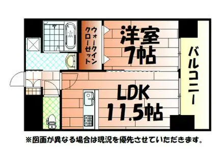LEON篠崎橋(1LDK/3階)の間取り写真