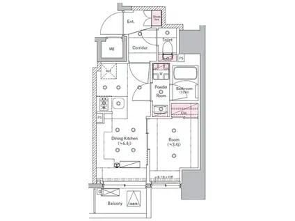 SYFORME ITABASHI III(1DK/2階)の間取り写真