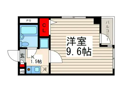 ドムス南行徳(1K/2階)の間取り写真