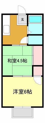 ロイヤルコート(2K/1階)の間取り写真