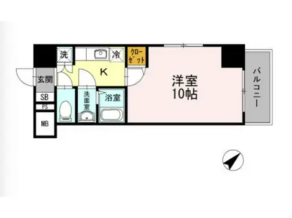 JPノイエ早稲田(1K/3階)の間取り写真