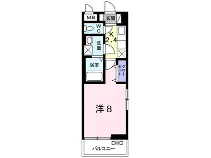 サンクレスト習志野台(1K/2階)の間取り写真