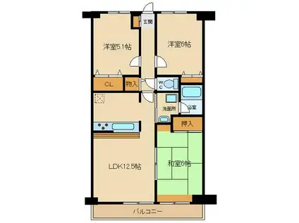 マノワール(3LDK/4階)の間取り写真