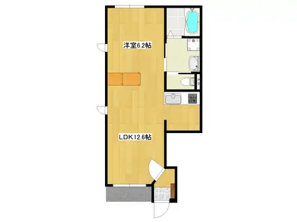 ウエストヒルズ大岡山(1LDK/1階)の間取り写真