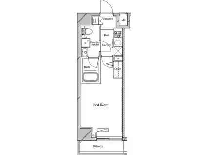 ラフィスタ中板橋(1K/6階)の間取り写真