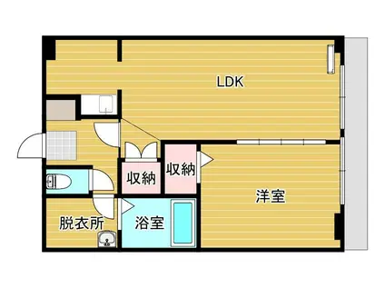 イームズ(1LDK/2階)の間取り写真