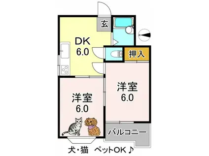 幸和セントラルビル平野(2DK/5階)の間取り写真