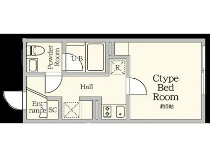 AGRACES北新宿II(1K/4階)の間取り写真