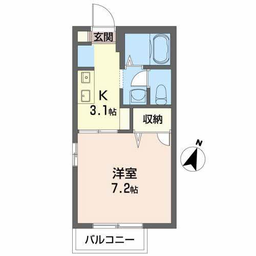 シャーメゾン比島 A棟(1K/2階)の間取り写真