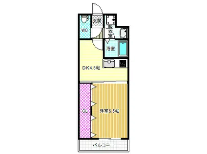 ステラウッド清州(1DK/2階)の間取り写真