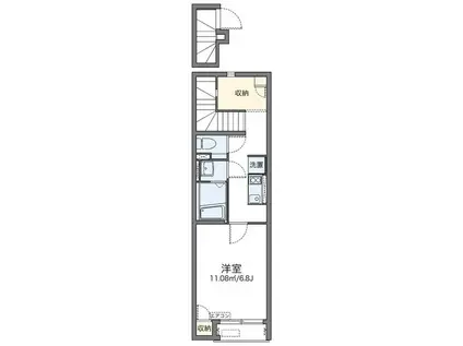 レオネクストS(1K/2階)の間取り写真