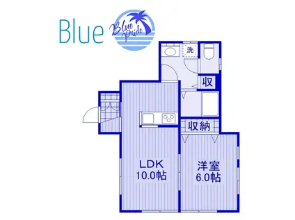 カーサ森 B棟(1LDK/1階)の間取り写真