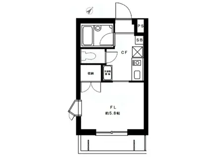 ヒルズコーナー鷺沼(1K/1階)の間取り写真