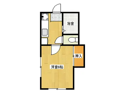 ライブMII(1K/2階)の間取り写真