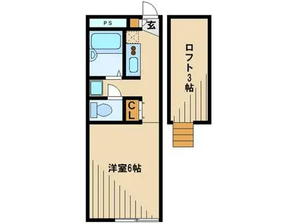 レオパレス柴(1K/2階)の間取り写真