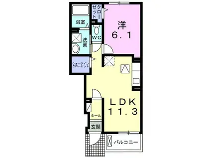 ベルメゾンエースI(1LDK/1階)の間取り写真