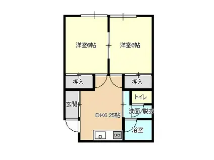ハイツダイドー(2DK/1階)の間取り写真