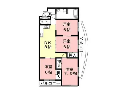 エステート23(4LDK/2階)の間取り写真