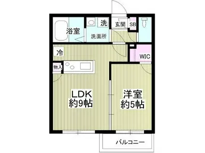 クレアコート川口(1LDK/2階)の間取り写真