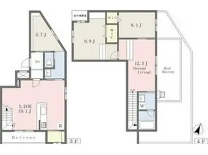 RESIDENCE DE 池下(2SLDK/3階)の間取り写真