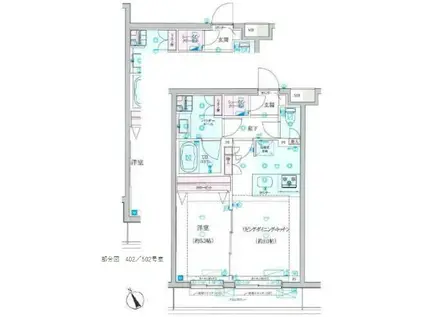 GENOVIA墨田八広SKYGARDEN(1LDK/4階)の間取り写真