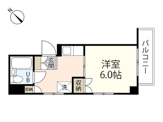 山市ビル(1K/5階)の間取り写真