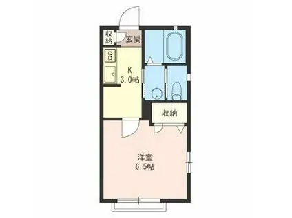 霞東ハイツ(1K/1階)の間取り写真