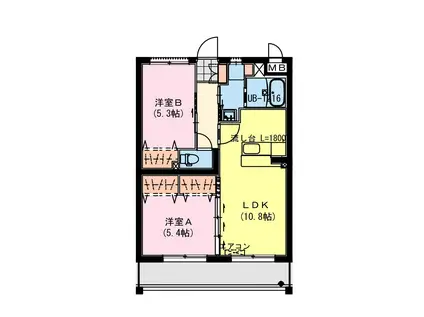 DIOSA DE SOL(2LDK/4階)の間取り写真