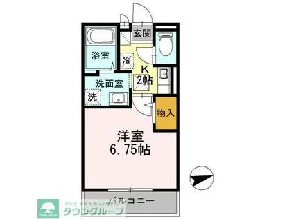 フローラハイム(1K/1階)の間取り写真