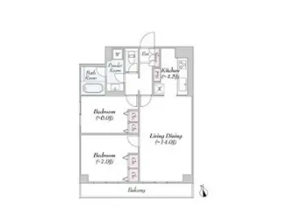 BLUROCK神楽坂 ブルロック神楽坂(2LDK/3階)の間取り写真