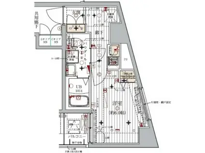 メインステージ北千住II(1K/6階)の間取り写真