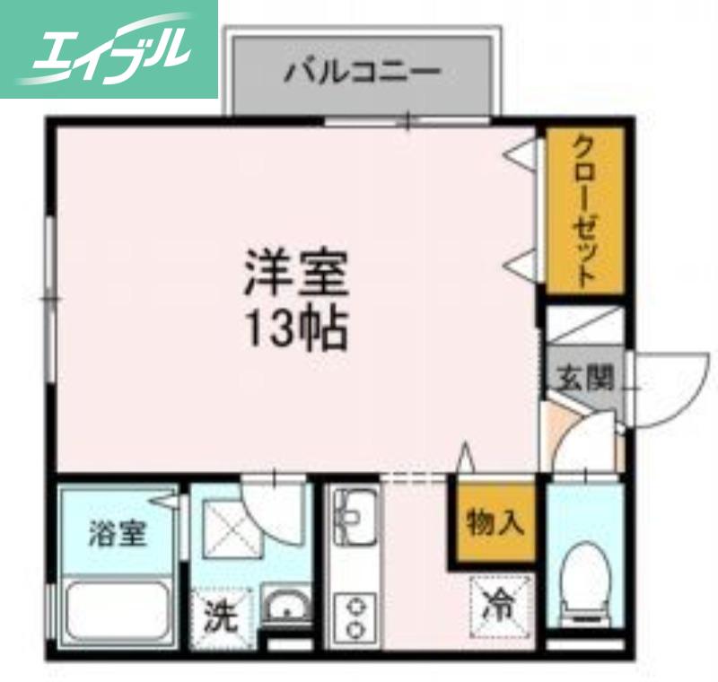 アルファームB棟(ワンルーム/1階)の間取り写真