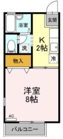 セザール昭和(1K/2階)の間取り写真