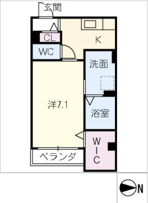 LACINE MIYABI(1K/2階)の間取り写真