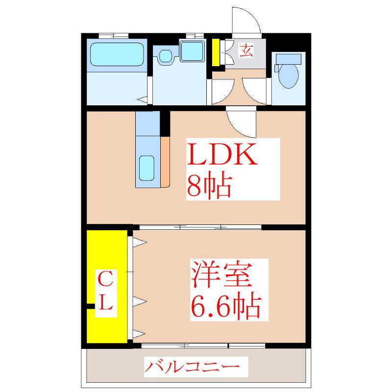 ヴィラージュST(1LDK/3階)の間取り写真