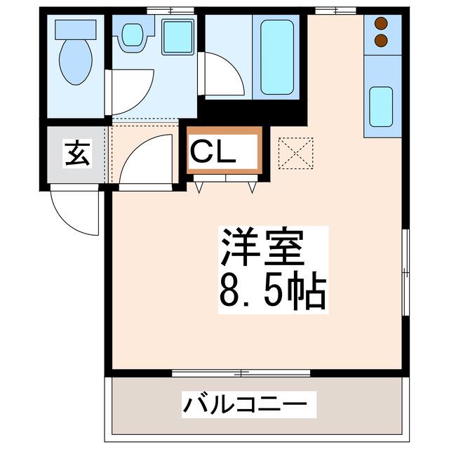 エフォート(ワンルーム/2階)の間取り写真