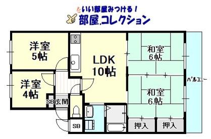 エメラルドマンション清水(4LDK/3階)の間取り写真