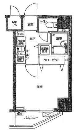 ラ・シード八王子(1K/2階)の間取り写真
