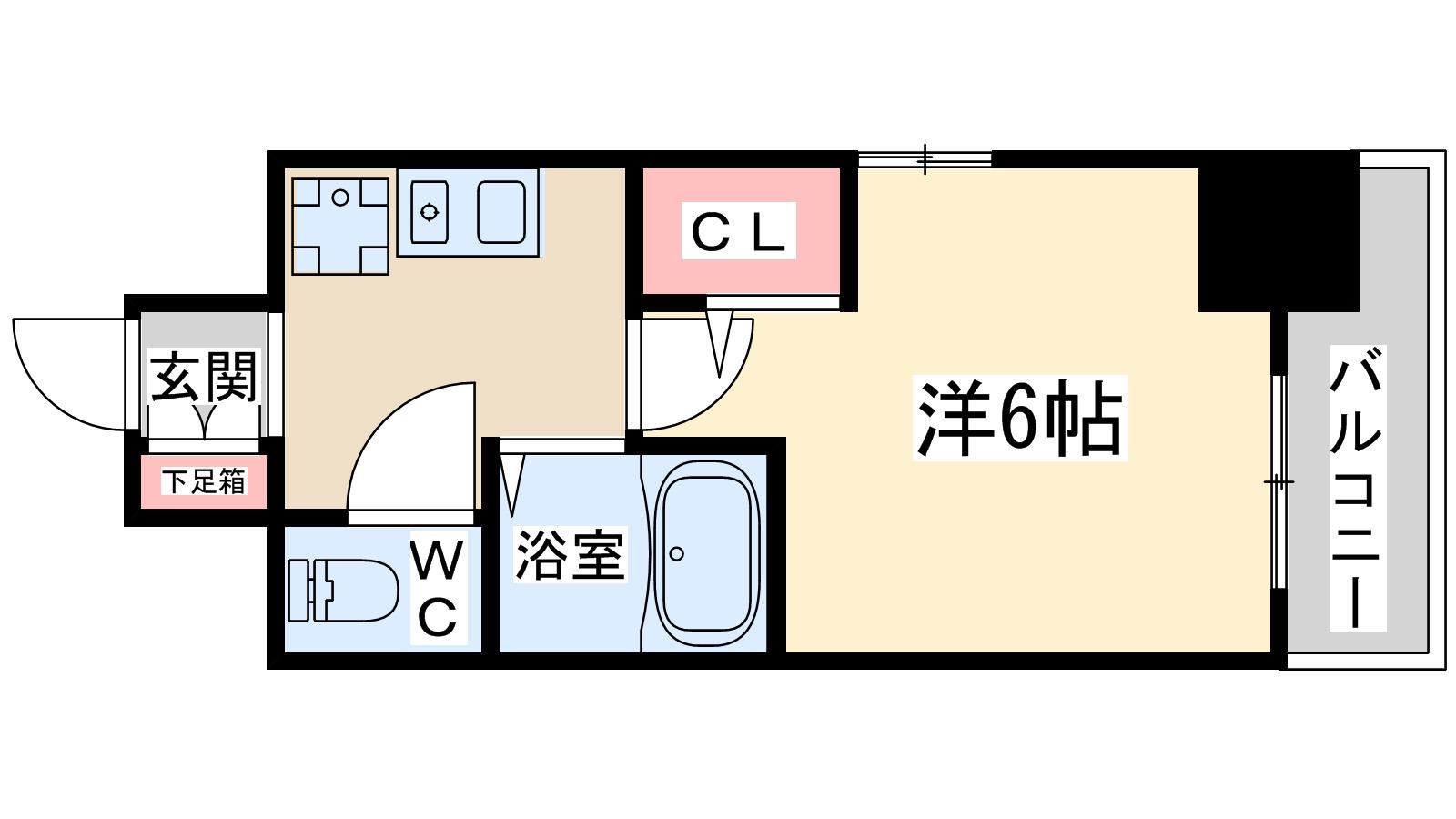 エスリード梅田東(1K/6階)の間取り写真