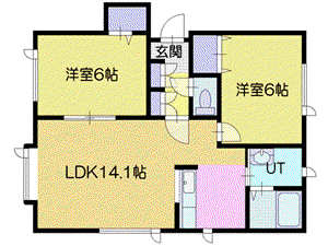 ヴェールメゾンD(2LDK/2階)の間取り写真