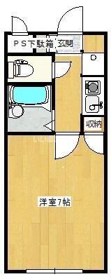 川越市駅前ビル(ワンルーム/3階)の間取り写真