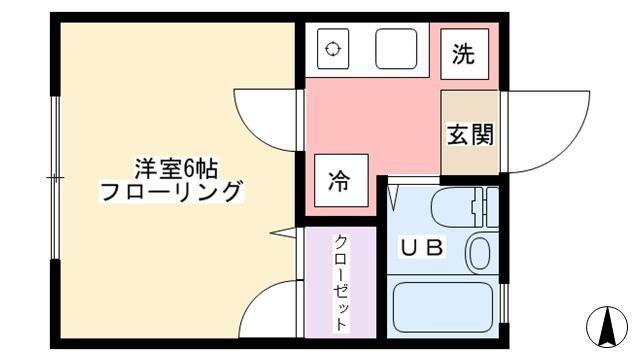 ラモヴェール八景B棟(1K/2階)の間取り写真