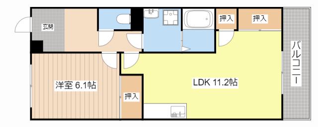 GRANDPURE(1LDK/2階)の間取り写真