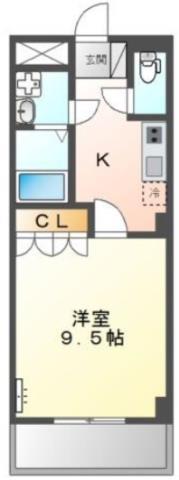 アヴニール(1K/3階)の間取り写真