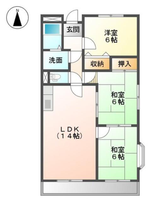 プリネール(3LDK/2階)の間取り写真