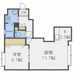 MEMORIES(1LDK/2階)の間取り写真